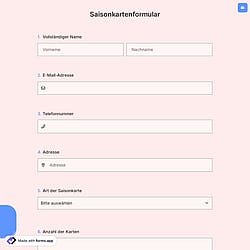 Saisonkartenformular