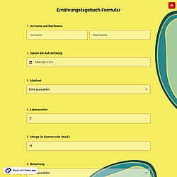 Ernährungstagebuch Formular
