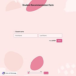 Student Recommendation Form