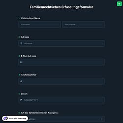 Familienrechtliches Erfassungsformular