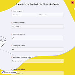 Formulário de Admissão de Direito de Família