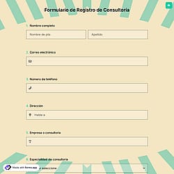 Formulario de Registro de Consultoría
