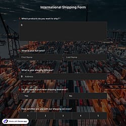 International Shipping Form