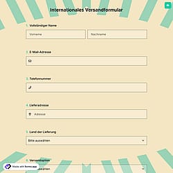 Internationales Versandformular