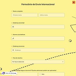 Formulário de Envio Internacional