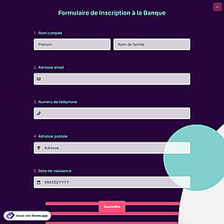 Formulaire de Inscription à la Banque