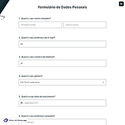Formulário de Dados Pessoais