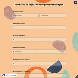 Formulário de Registro do Programa de Indicações