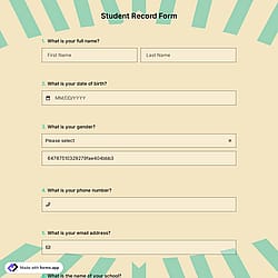 Student Record Form