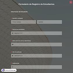 Formulario de Registro de Estudiantes