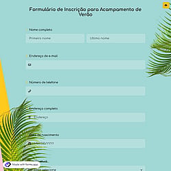 Formulário de Inscrição para Acampamento de Verão