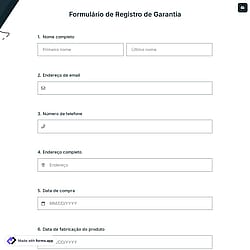 Formulário de Registro de Garantia
