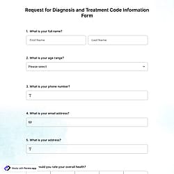 Request for Diagnosis and Treatment Code Information Form