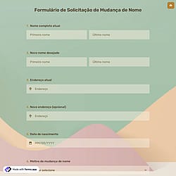 Formulário de Solicitação de Mudança de Nome