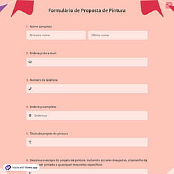 Formulário de Proposta de Pintura