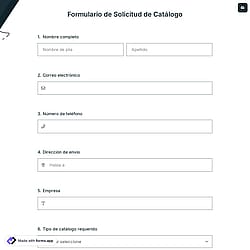 Formulario de Solicitud de Catálogo