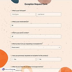 Exception Request Form