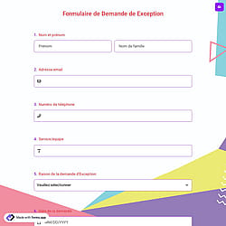 Formulaire de Demande de Exception