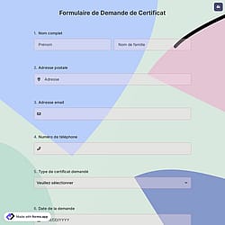 Formulaire de Demande de Certificat