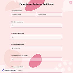 Formulário de Pedido de Certificado