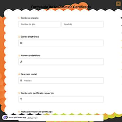 Formulario de Solicitud de Certificado