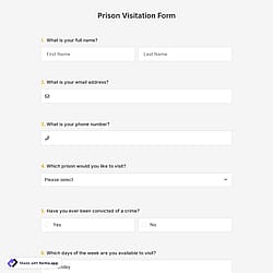Prison Visitation Form