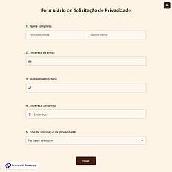 Formulário de Solicitação de Privacidade