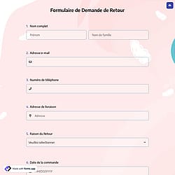 Formulaire de Demande de Retour