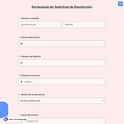 Formulario de Solicitud de Devolución