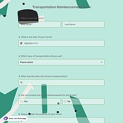 Transportation Reimbursement Form