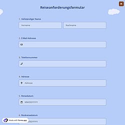 Reiseanforderungsformular