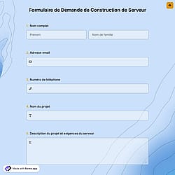 Formulaire de Demande de Construction de Serveur