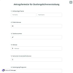 Antragsformular für Studiengebührenerstattung