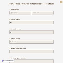 Formulário de Solicitação de Reembolso de Mensalidade