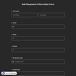 Job Placement Information Form