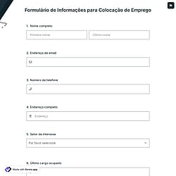 Formulário de Informações para Colocação de Emprego