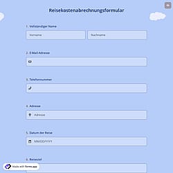 Reisekostenabrechnungsformular