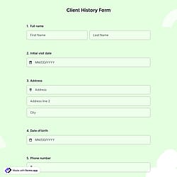 Client History Form