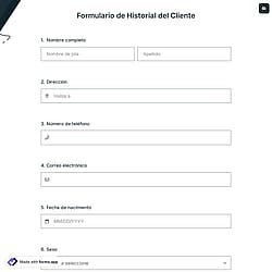 Formulario de Historial del Cliente