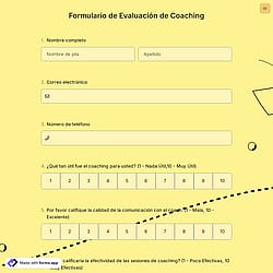 Formulario de Evaluación de Coaching