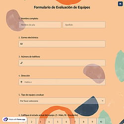 Formulario de Evaluación de Equipos