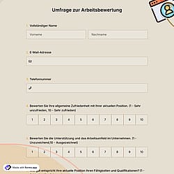 Umfrage zur Arbeitsbewertung