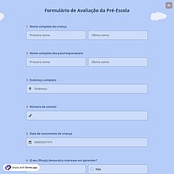 Formulário de Avaliação da Pré-Escola