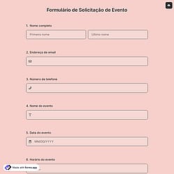 Formulário de Solicitação de Evento