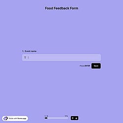 Food Feedback Form