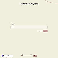 Football Pool Entry Form