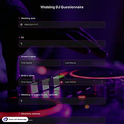 Wedding DJ Questionnaire
