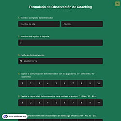 Formulario de Observación de Coaching