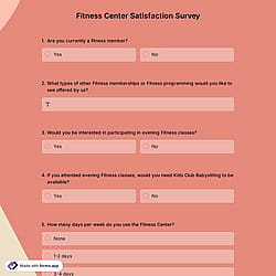 Fitness Center Satisfaction Survey