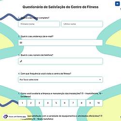 Questionário de Satisfação do Centro de Fitness